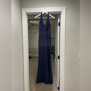 Navy blue long formal dress